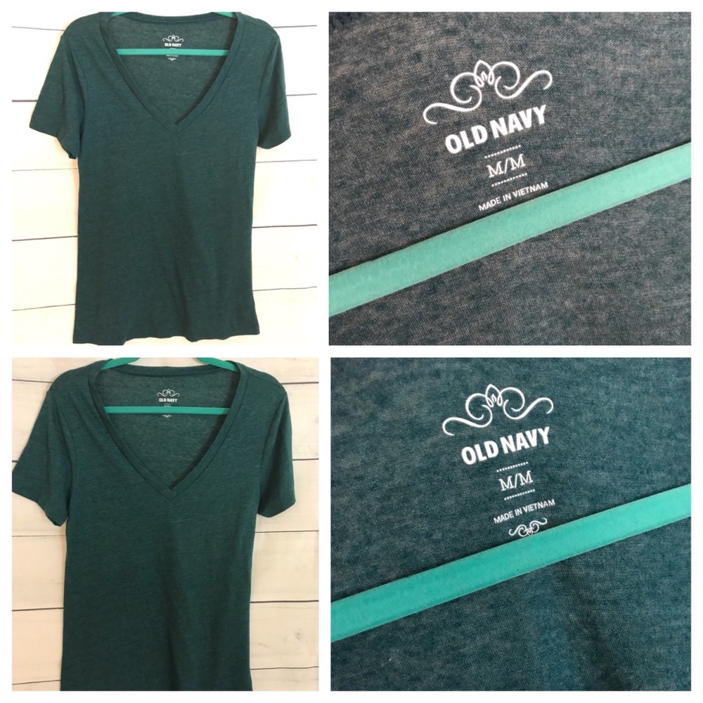 Old Navy V Neck Tees Size Medium Gray and Teal